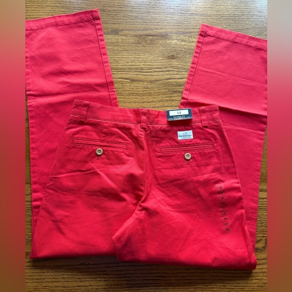 Vineyard Vines Kids pants- Green with woody truck with tree and NWT Red VV Pants - Picture 9 of 16